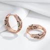 Блестящие серьги-кольца с леопардовым принтом из натурального циркона для женщин, уникальное покрытие розовым золотом и черным, винтажные повседневные украшения