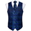 Мужской фиолетовый шелковый жаккардовый жилет и галстук в деловом стиле с узором пейсли