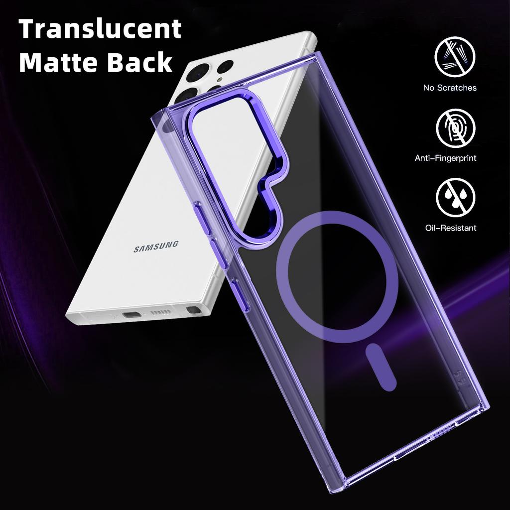 Прозрачный противоударный защитный чехол для телефона Samsung S25Ultra цвета Ice с магнитной зарядкой, совместимый с S24FE, A16, для внешней торговли