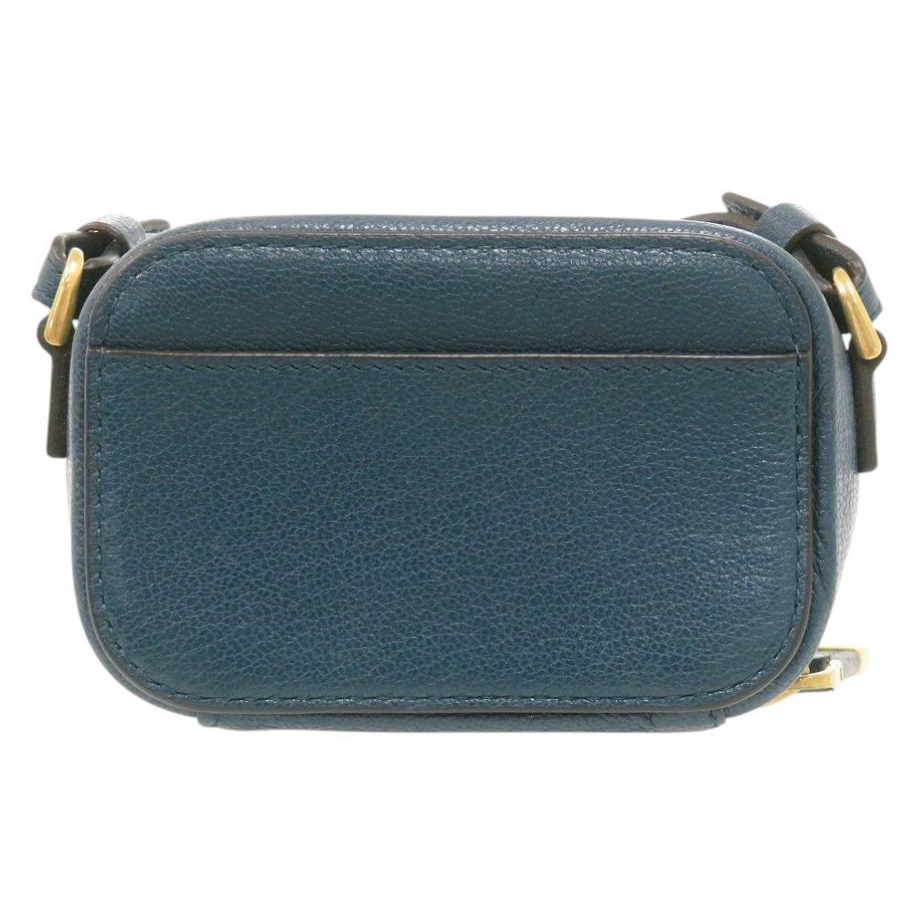 Used AUTHENTIC Dior 43 MA 0261 Mini Saddle Shoulder Bag blue Leather