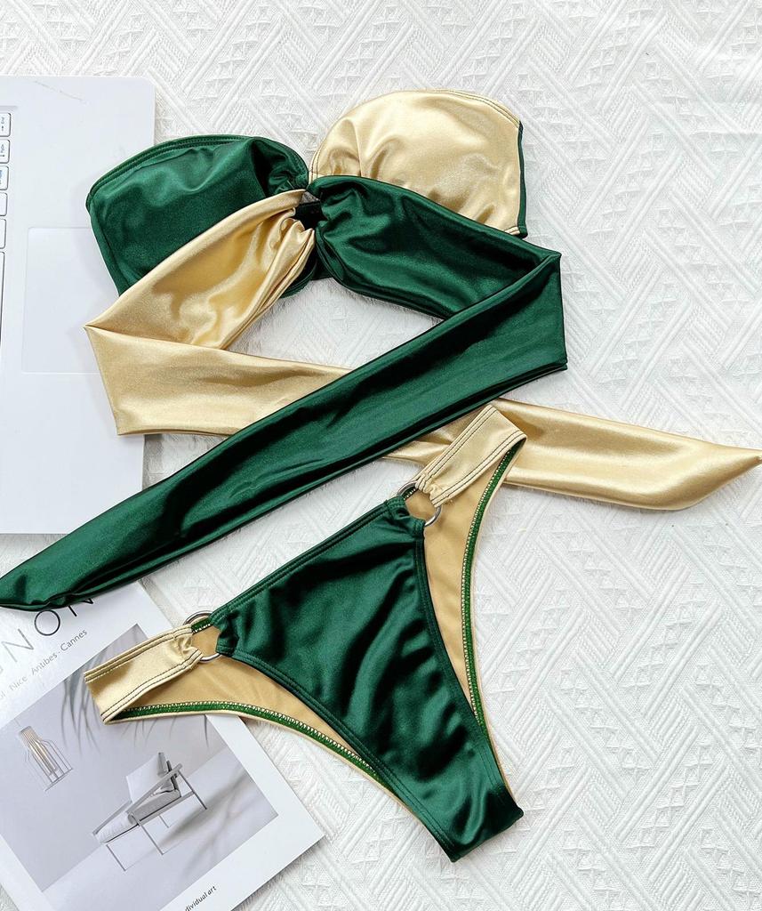 Женские купальники с контрастным сексуальным вырезом на спине, бикини, стринги, бразильская пляжная одежда, купальные костюмы