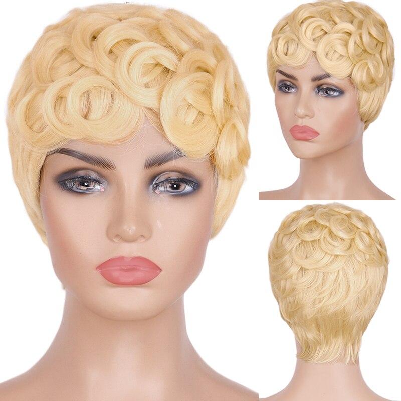 MISSQUEEN Короткие волнистые парики из синтетических волос Ombre 6-дюймовые парики Боб для чернокожих женщин Термостойкие синтетические парики Ежедневный парик