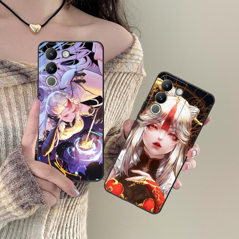 Игровой чехол GI Ningguang Матовый ТПУ Чехол для мобильного телефона для VIVO Y77 76 75 74 73 72 58 56 55 51 50 38 36 Y19 Y18 Y03 Y01 5G Цветная крышка