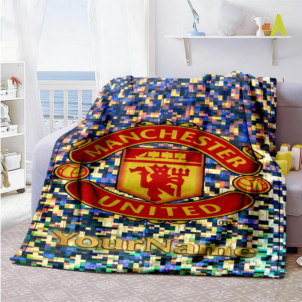 Manchester Personalized Name Blanket Gift Personalized Blanket Soft Warm Cozy Throw For Livingroom Bed Couch Bedding Four Seasons Universal