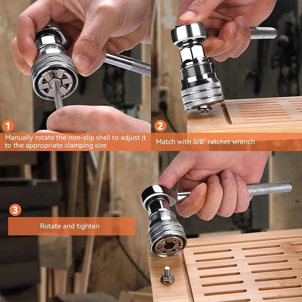 Универсальный переходник для головок электрогайковерта Подходит для стандартных 3/8-3/4'' от 10 до 19 мм Супер Головка Многофункциональный инструмент для гайковерта