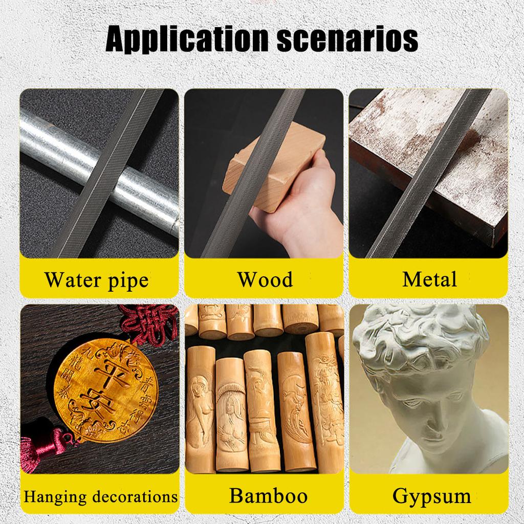 Набор надфилей, ручные металлические надфили, набор из закаленной легированной стали, включает в себя треугольный, круглый и полукруглый надфиль