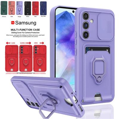 Роскошный чехол с окном для камеры и магнитным слотом для карт памяти для Samsung Galaxy A55 A35 A15 A25 A54 A34 A14 A53 A52 S24 S23 Ultra