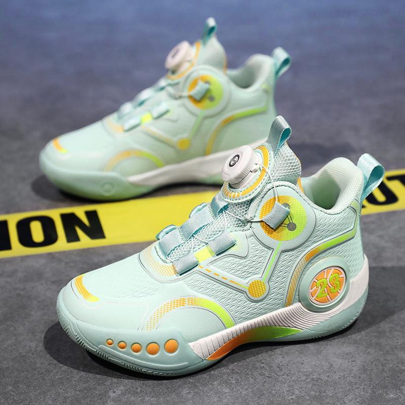 Children's basketball shoes friction sound boys actual combat 24 years spring and autumn students middle and older children mesh leather sports shoes