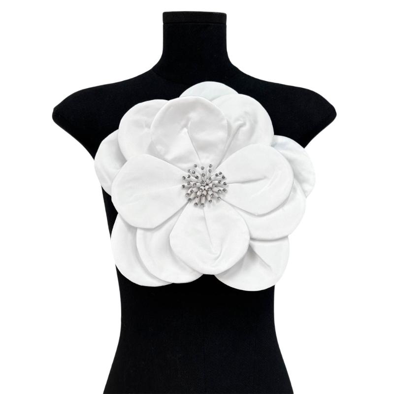 Multi Layer Soft Fabric Large Flower Brooch Stylish Breastpin for Dresses and Tops Floral Shaped Corsage Party Accessory