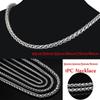 Men Choker Silver Color Cool Braided Wheat Chain Heavy Link Stainless Steel Necklace Metal Collar