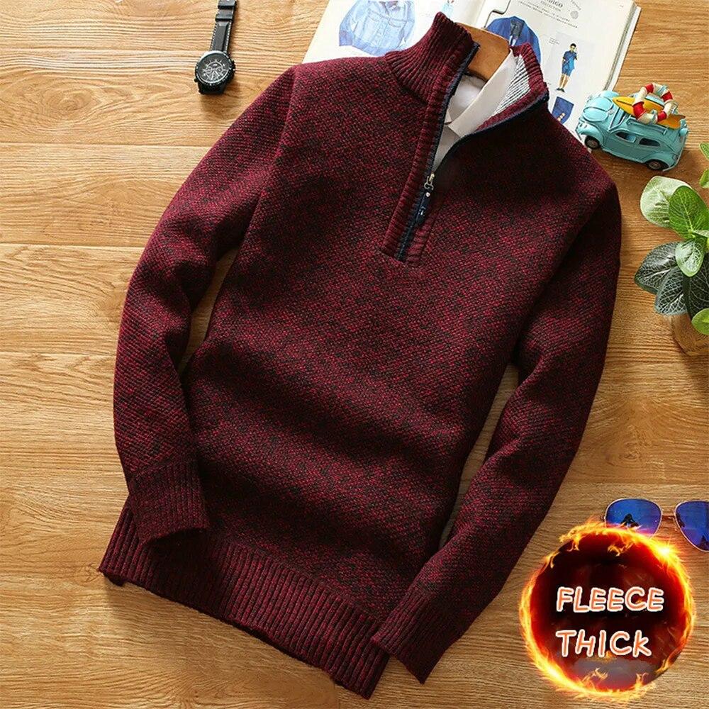 Осень-зима теплый кардиган мужские флисовые свитера куртки мужские Slim Fit вязаный свитер толстый кардиган свитер пальто мужские
