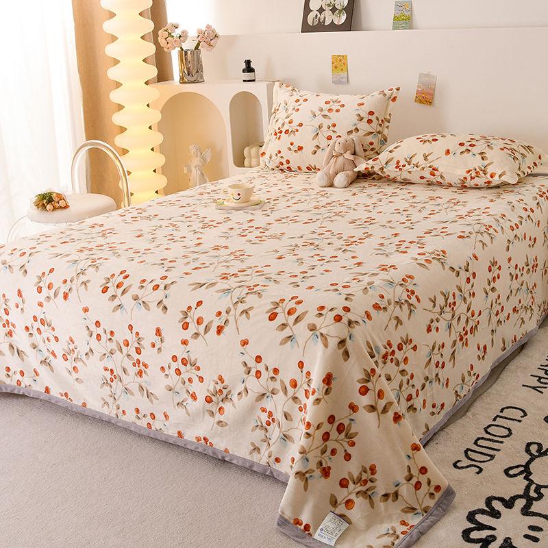 Простыни из молочного бархата, Зимний плюс бархат, Утолщенные, Мягкие, Приятные к коже, Бархатное одеяло, Двусторонний бархат, Тонкие зимние простыни двойного назначения