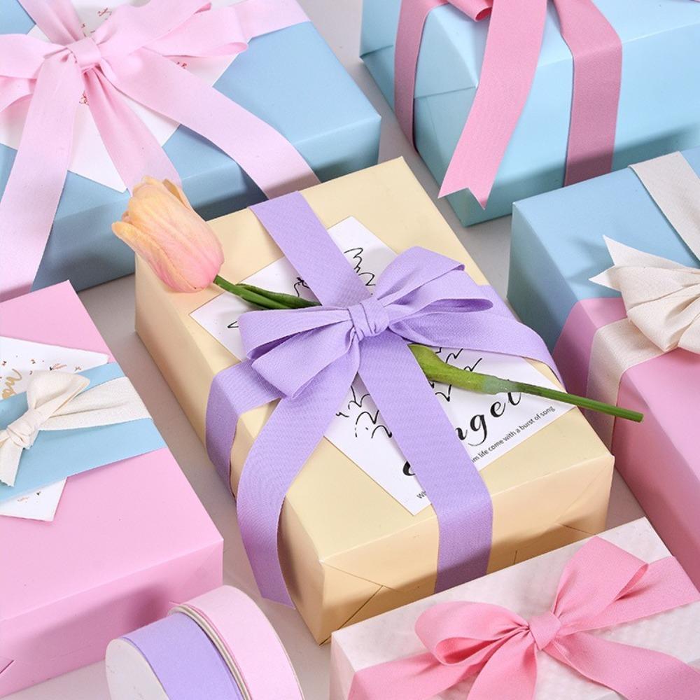 Macaron Color Grosgrain Ribbon Rolls Crafts Bow Silk Satin Ribbons  Wedding Party Decoration