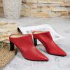 Pointed Toe Women Slippers Sexy High Heels Shoes PU Slingback New Sandals Slip On Summer Walking Pumps Mujer Slides
