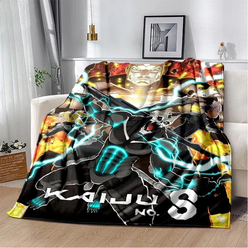 3D Аниме Мультфильм Kaiju No.8 Мягкое Фланелевое Одеяло для Кровати Спальни Дивана Пикника, Плед для Накидки Офисный Подарок Детям