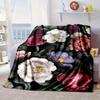 Stained Glass Peonies Blanket Flannel Blanket Throw Blanket Sofa Cover Blanket Soft Premium Blanket Picnic Blanket Tv Blanket Gifts