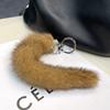 Классический Брелок Хвост Норки Натуральный Мех Женская Сумка Подвеска Мелочи Ключи от Машины Металлические Кольца Украшения Ювелирные Изделия Высококачественный Подарок на День Рождения