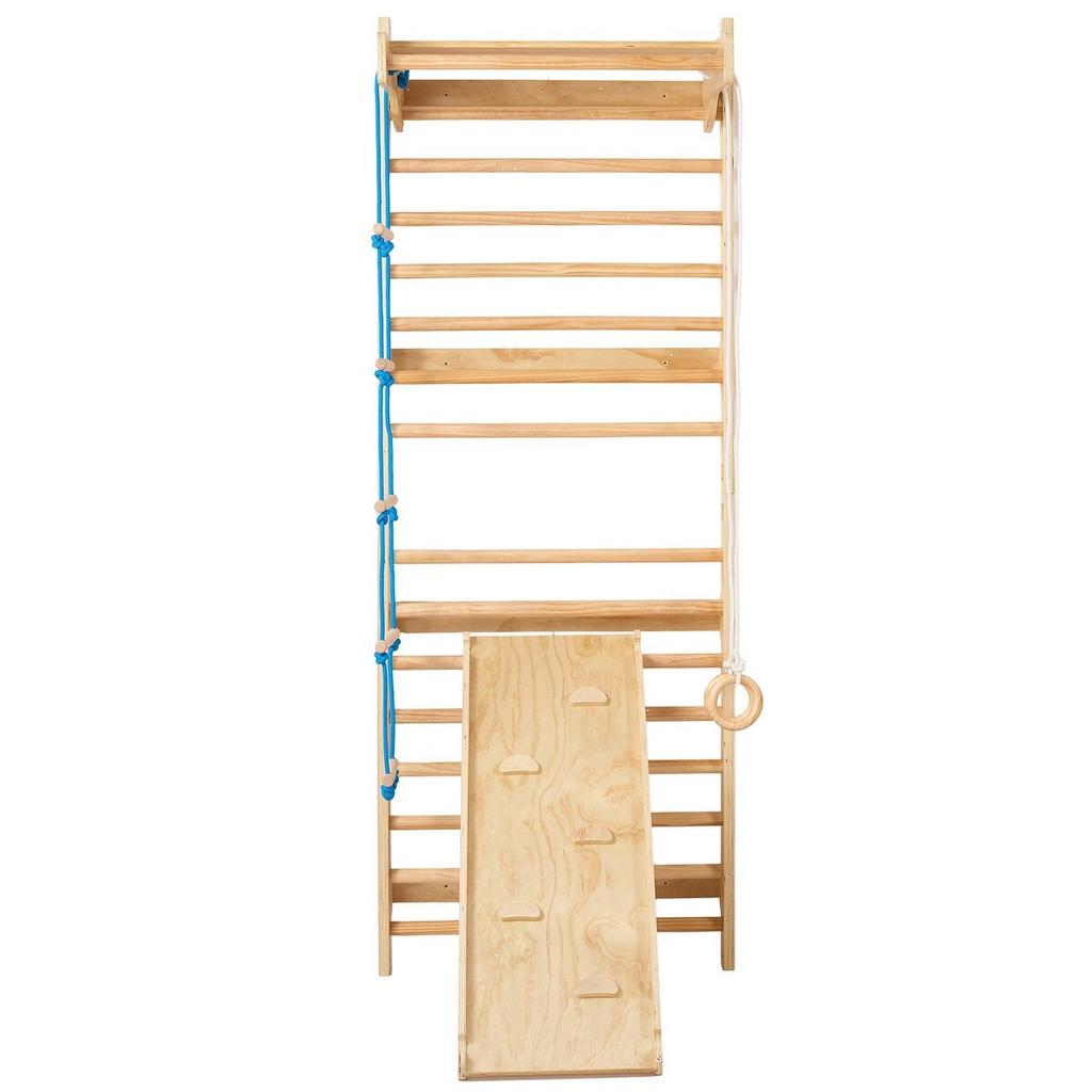 Swedish Ladder Wall Gym 5 in 1 Wooden Indoor Playground Climbing Toys