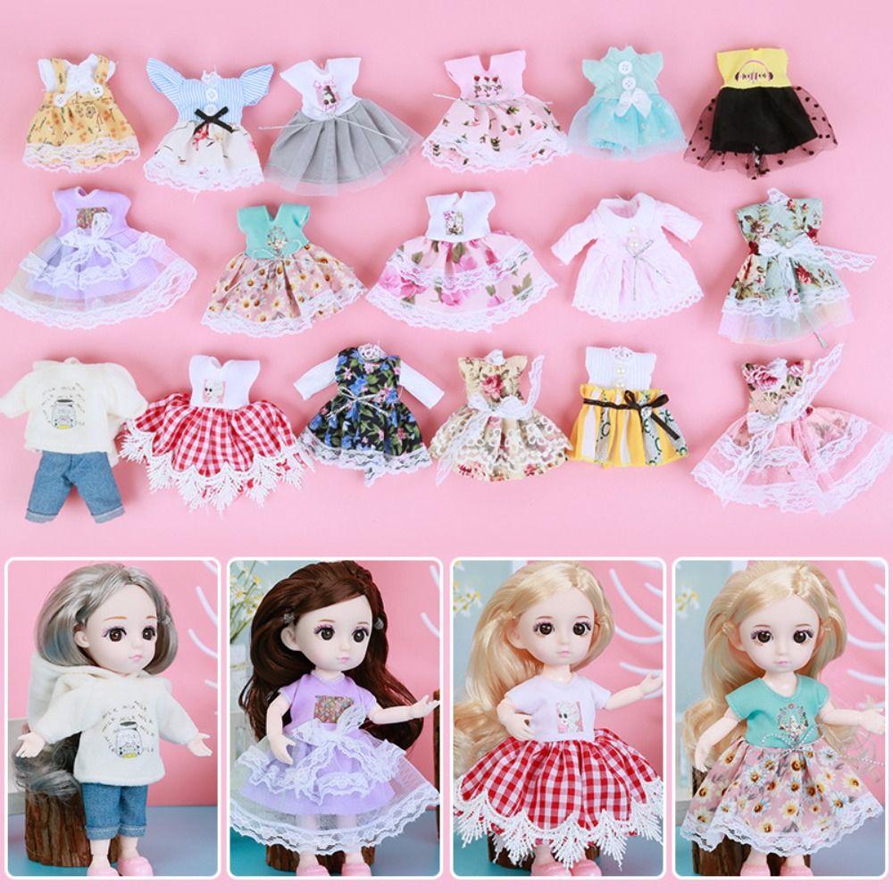Children DIY Girls Doll Clothes 7 Styles Skirt Suit High-end Dress Up 16cm Doll/1/8 BJD Doll