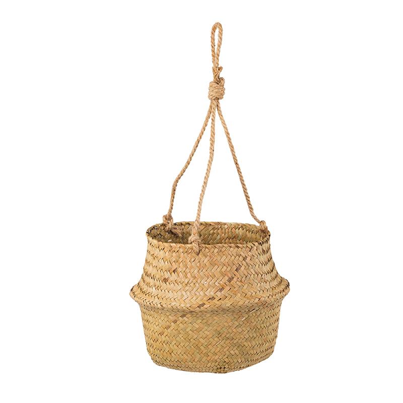 WCIC Новая домашняя подвесная цветочная корзина из морских водорослей с вешалкой, веревка, домашний декор