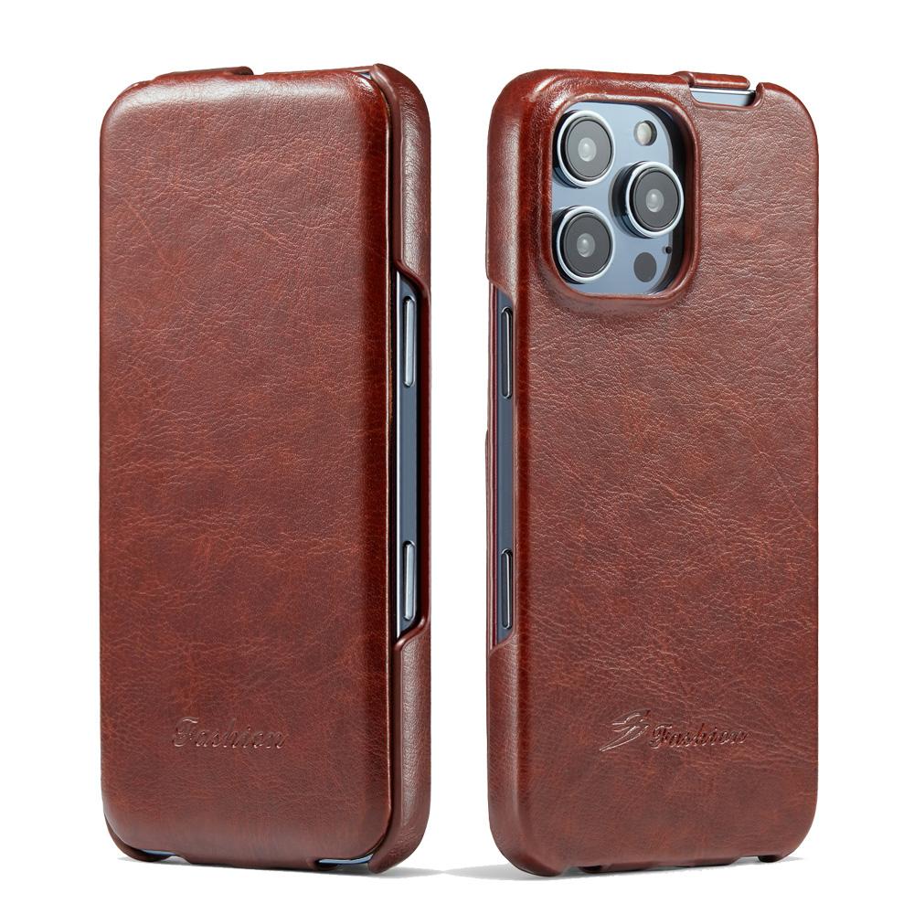Ретро Кожаный Чехол для Телефона iPhone 16 15 14 13 12 11 Pro Max 16Plus 16E Вертикальный Флип Натуральная Кожа Жесткая Задняя Крышка