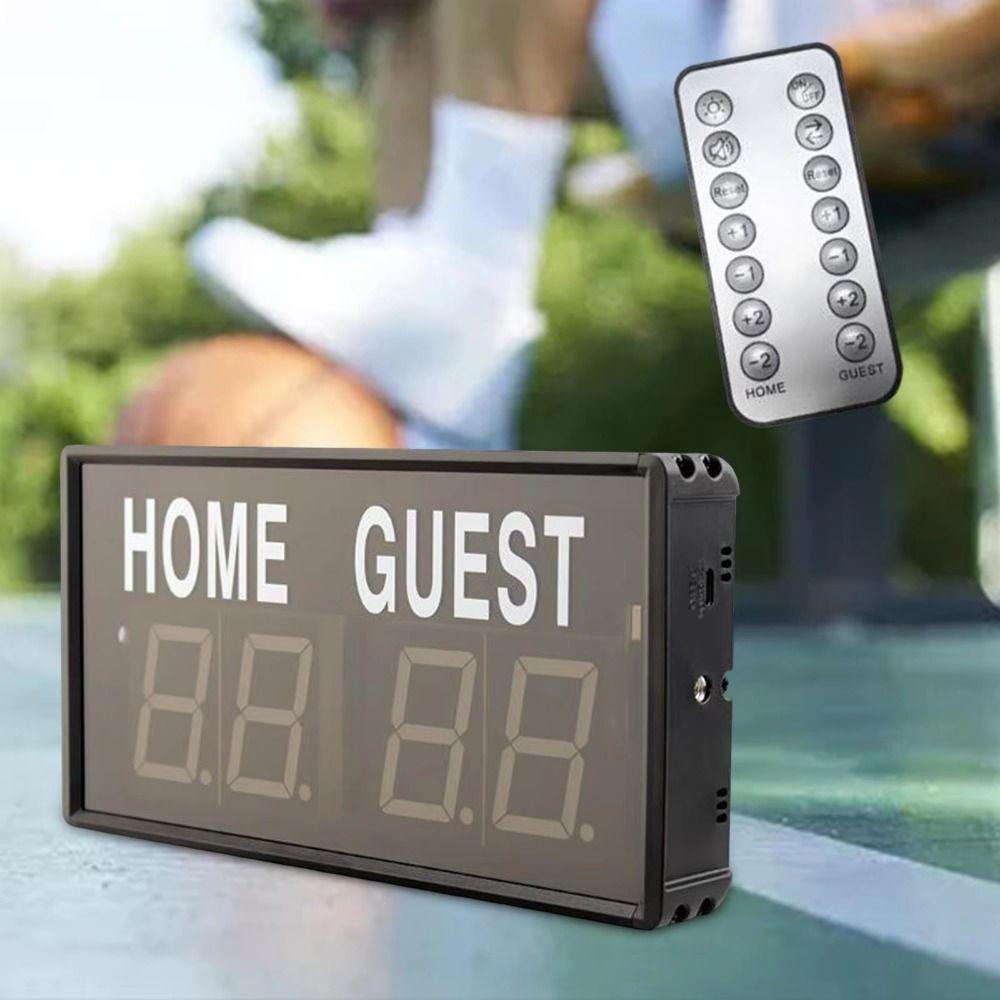 4-Digit LED Digital Scoreboard Wireless Mini Electric Scoreboard Basketball