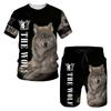 Summer Fashion The Wolf 3D Printed Man T-shirt Shorts Sets Casual Men Tracksuit O-Neck Short Sleeve Cool Men's Clothing Suit
