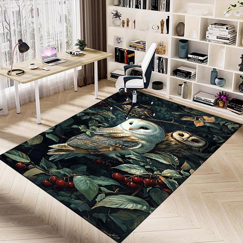 1PC Owl Cherry Extra Large Non Slip Floor carpet, Office, family, bedroom Large Area Rug Indoor Rugs, Vibrant Colors