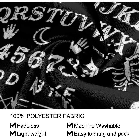 NiYoung Halloween Decorations Cool Tapestry Wall Hanging, Vintage Skeleton Magic Ouijaes Board Black Tapestries, Retro Goth Skull Art Tapestry Home