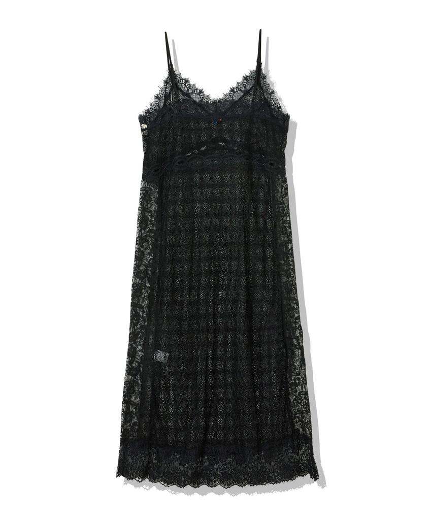 Penfield Crochet Mix Long Dress Black_Fs2Ws53F