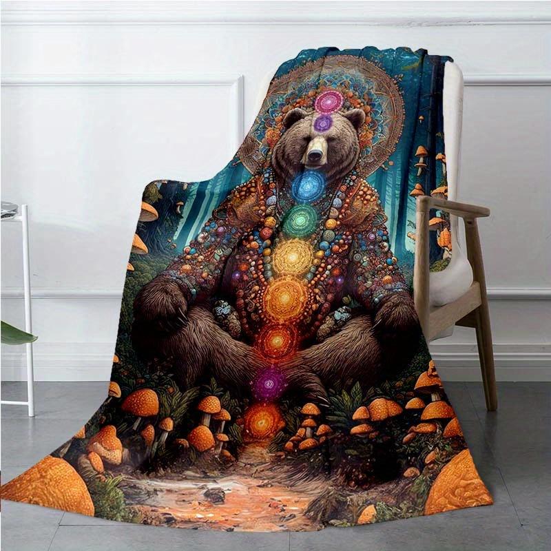 Bear Blanket For All Season Cozy Warm Soft Blanket For Travelling