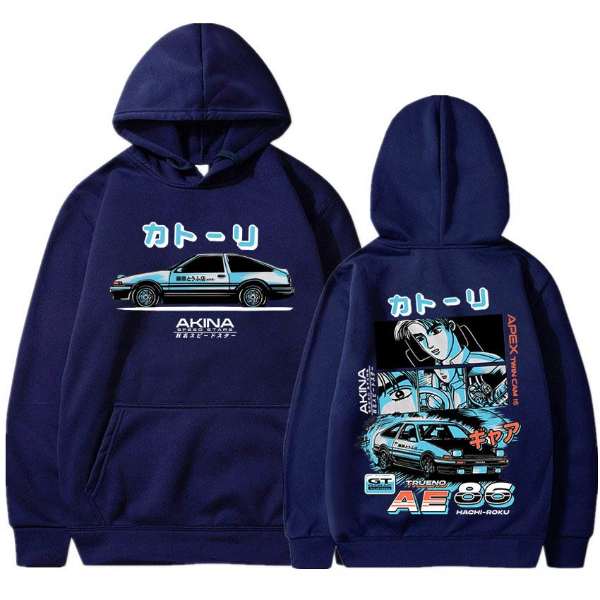 AE86 Толстовка с автопринтом. Унисекс с капюшоном с принтом из фильма. Модная индивидуальная унисекс с длинным рукавом. Осень-зима. Уличная толстовка с капюшоном унисекс.