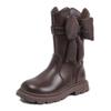 Winter Kids Shoes Boots for Girl Sweet Bowknot Princess Causal Cotton Boots Elegant Fashion Versatile Children Mid-Calf Boots