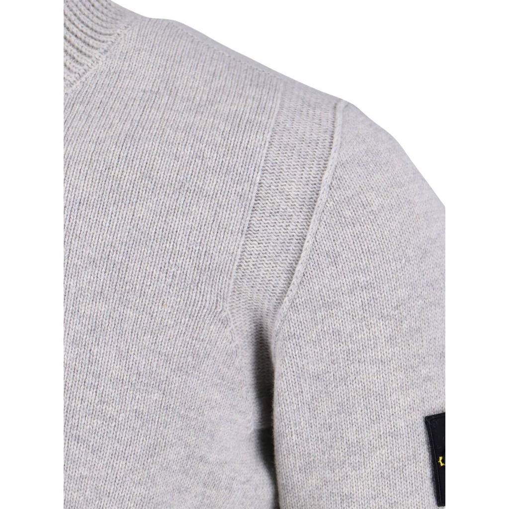 STONE ISLAND Однотонный шерстяной вязаный свитер унисекс на молнии до середины груди со стойкой серый K2S155100040S00A3-V0M64