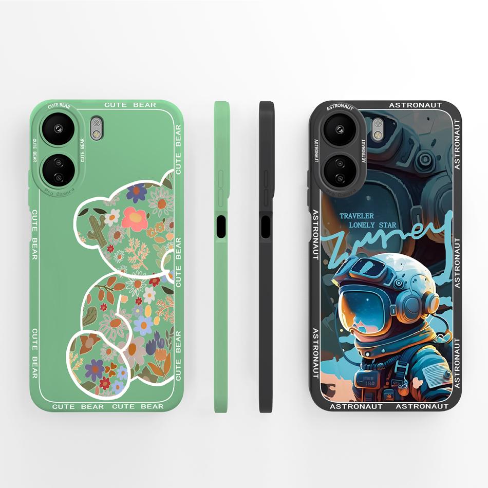Simple Cover For Poco C65 4G Phone Case Elegant-Butterfly Housing For Xiaomi POCO C 65 Soft Liquid Silicone Fashion Back Covers