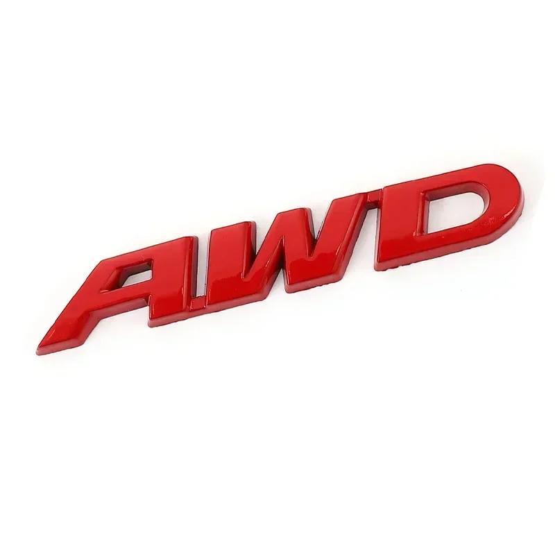MPC4 3D Metal AWD Letters Rear Trunk Fender Emblem Badge Sticker Decals For Honda CRV HRV Highlander Car Styling Accessories