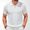 Knit Polo Shirts for Men Breathable Short Sleeve Polo Shirt Lightweight Casual Golf Shirts Collared T-Shirts Men's Summer Vacation Beach Shirts Tops