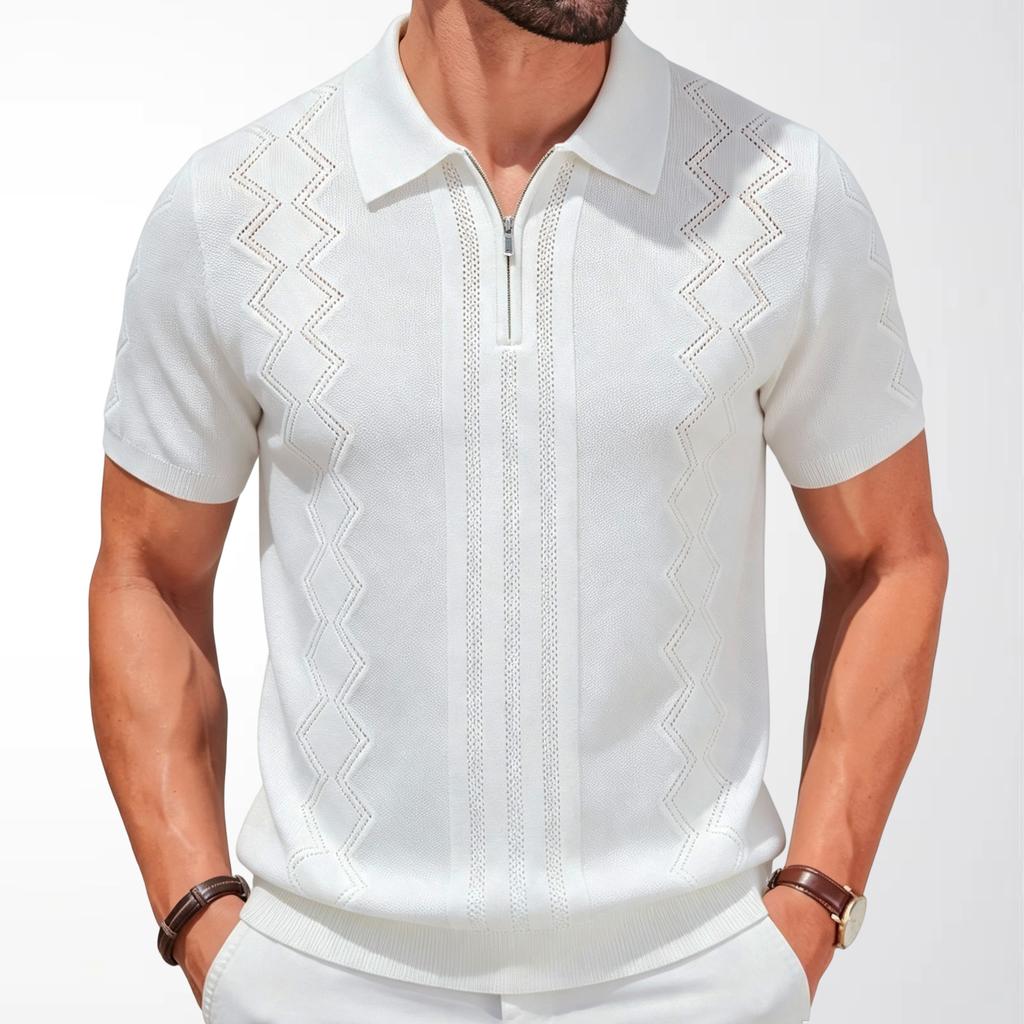 Knit Polo Shirts for Men Breathable Short Sleeve Polo Shirt Lightweight Casual Golf Shirts Collared T-Shirts Men's Summer Vacation Beach Shirts Tops