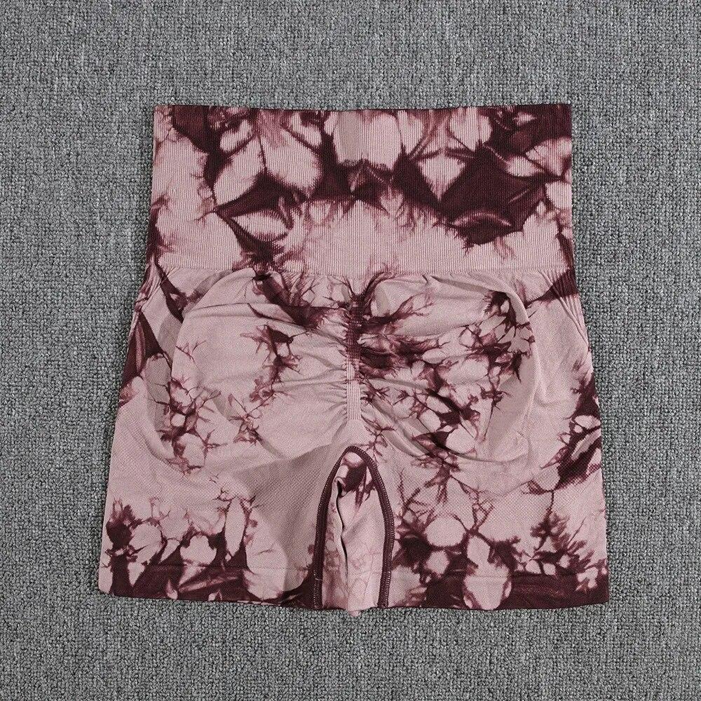 Модные леггинсы для йоги с принтом тай-дай, женские шорты, спортивные брюки для спортзала, фитнеса, спортивной одежды с высокой талией, приталенные 29654