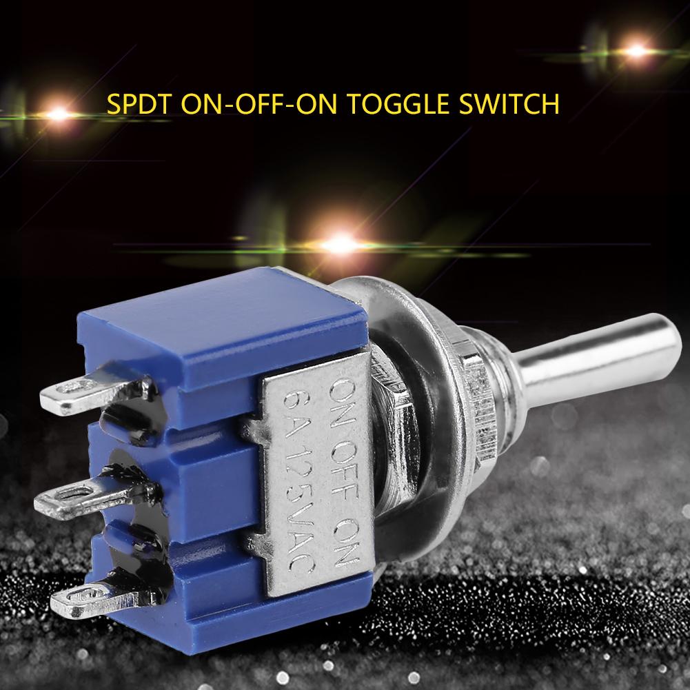 10Pcs On OFF on Mini Toggle Switch SPDT 3 position 3 pin 6mm 6A 125VAC