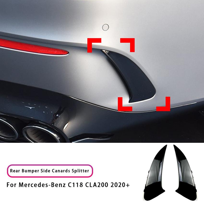 For Mercedes-Benz C118 CLA200 2020+ Car Rear Bumper Trim Lip Spoiler Side Fender Canard Splitter Accessories