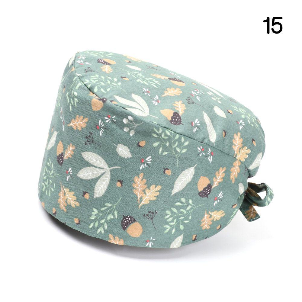 Эластичные круглые мужские и женские хирургические шапочки чистого цвета, хлопковые шапки с пышной шляпой