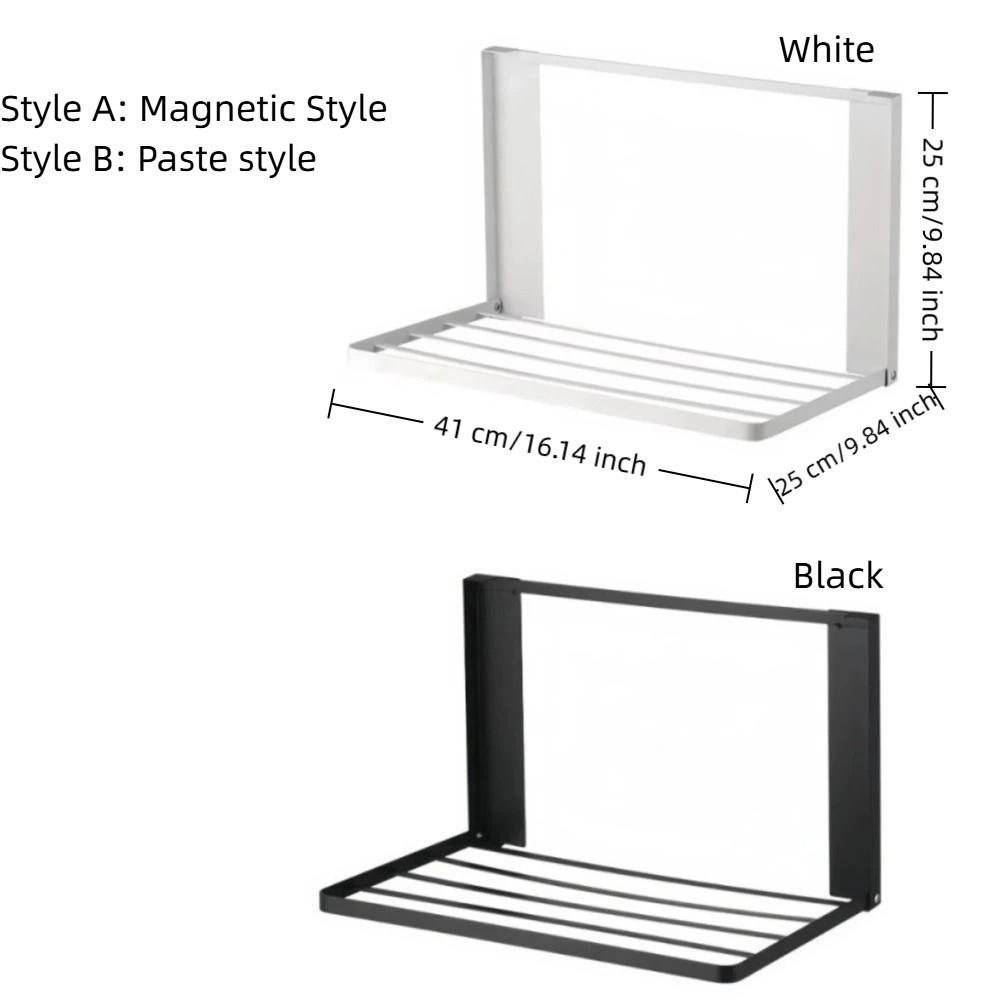Магнитная складная полка для хранения без сверления, прочная металлическая боковая полка, для кухни