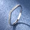 S925 Silver Ring, Moissanite, Simple, Fashionable, White, V-shaped Row of Rings, Women's Light Luxury Row of Diamonds, Stacked Wear, Niche High-end
