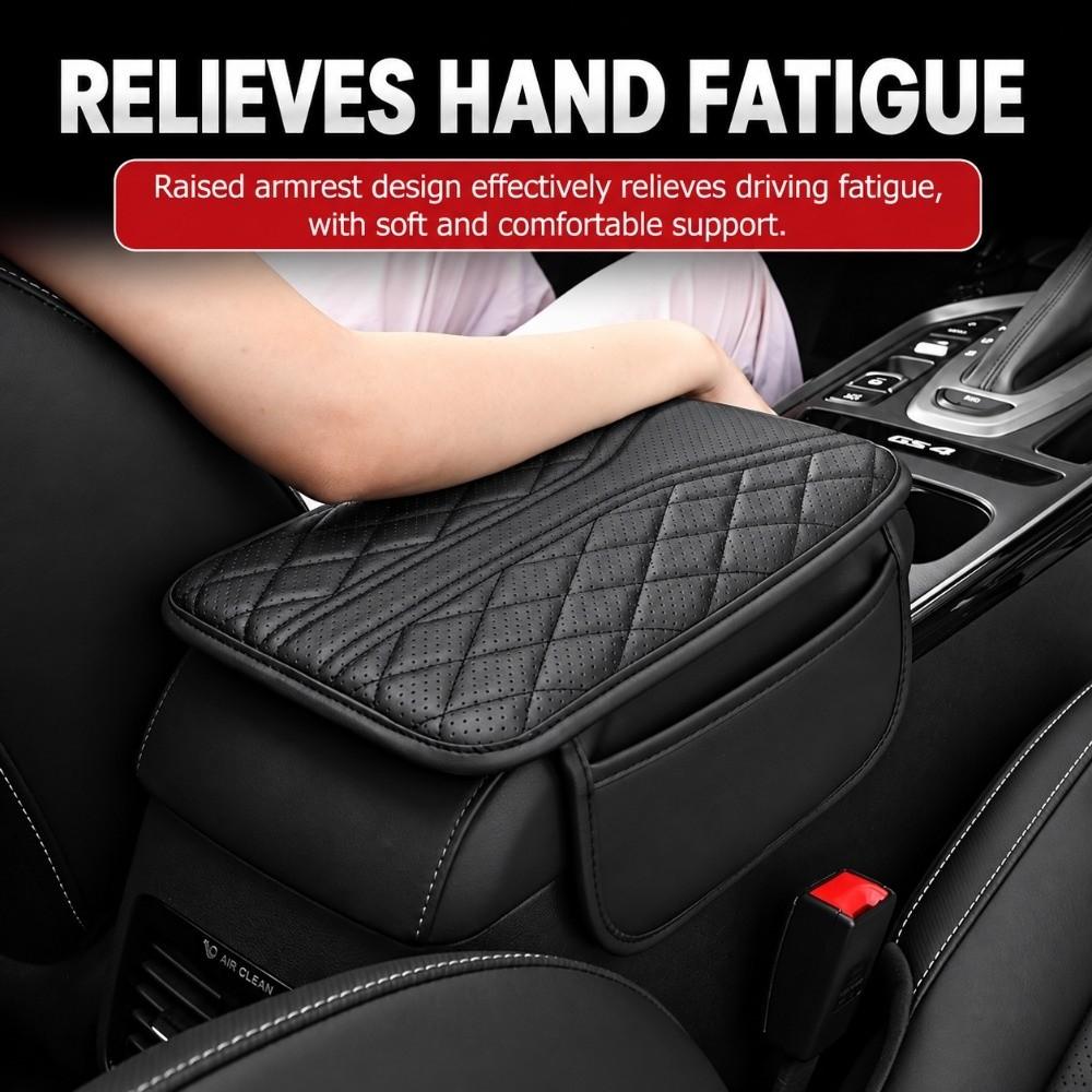 Multi-Functional Armrest Storage Bag PU Leather Car Armrest Pad Car Interior