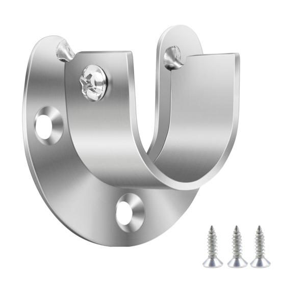 1/4/8 шт. Держатели для гардеробной штанги из нержавеющей стали, высокая грузоподъемность, простая установка, сверхпрочные металлические держатели для штанги, кронштейны для поддержки шторной штанги