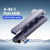 Высокоскоростной 4-портовый USB-хаб 5 Гбит/с Plug and Play, USB C хаб с 4 USB-портами, Компьютерные аксессуары, Многопортовый адаптер