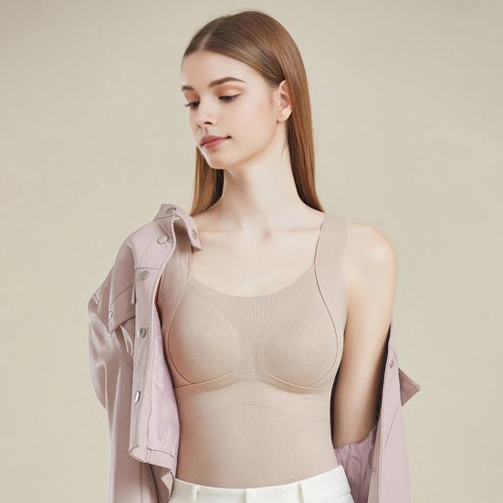 Bottoming Vest 3D Cup Shape Warm Comfortable Self-Heating Thermal Top Padded Seamless Autumn Winter Base Vest