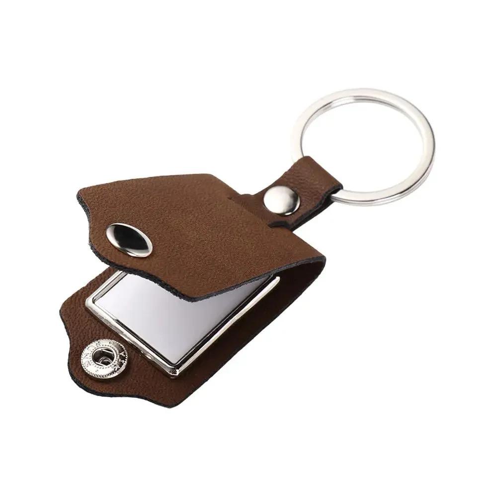 PU Leather Photo Frame Metal Metal Key Chains Fashion Photo Keyring Gift