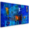 Three Piece Picture Canvas Print Blue Abstract Hand Painted